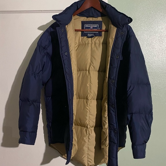 Polo Ralph Lauren Other - Vintage Men's Ralph Lauren Polo Sport Navy/Tan Jacket Puffer Coat - Men Small